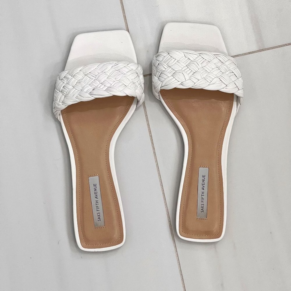 Woven Leather Slides